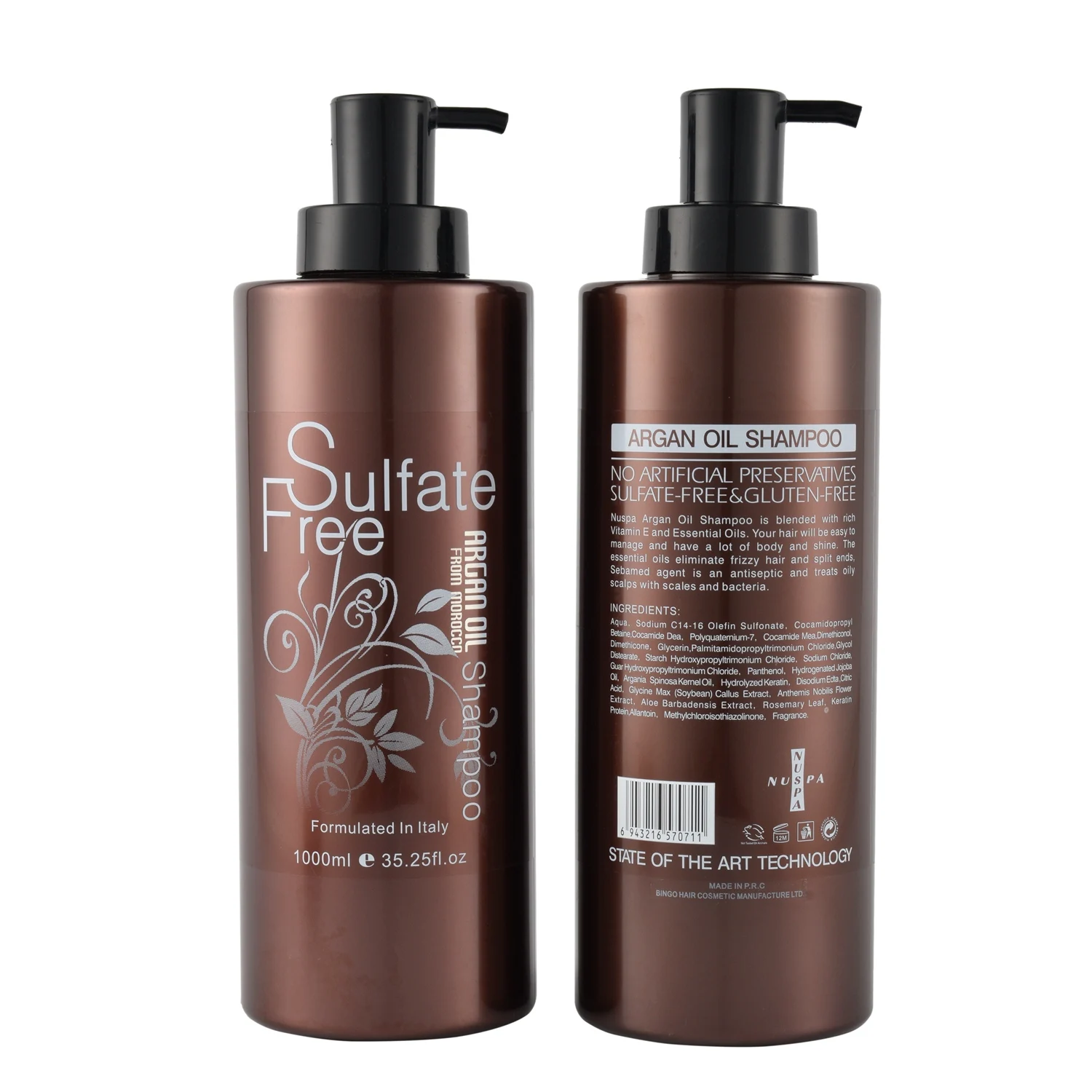 

Wholesale NUSPA Morocco Argan Oil sulfate free Hair Shampoo And Conditioner set