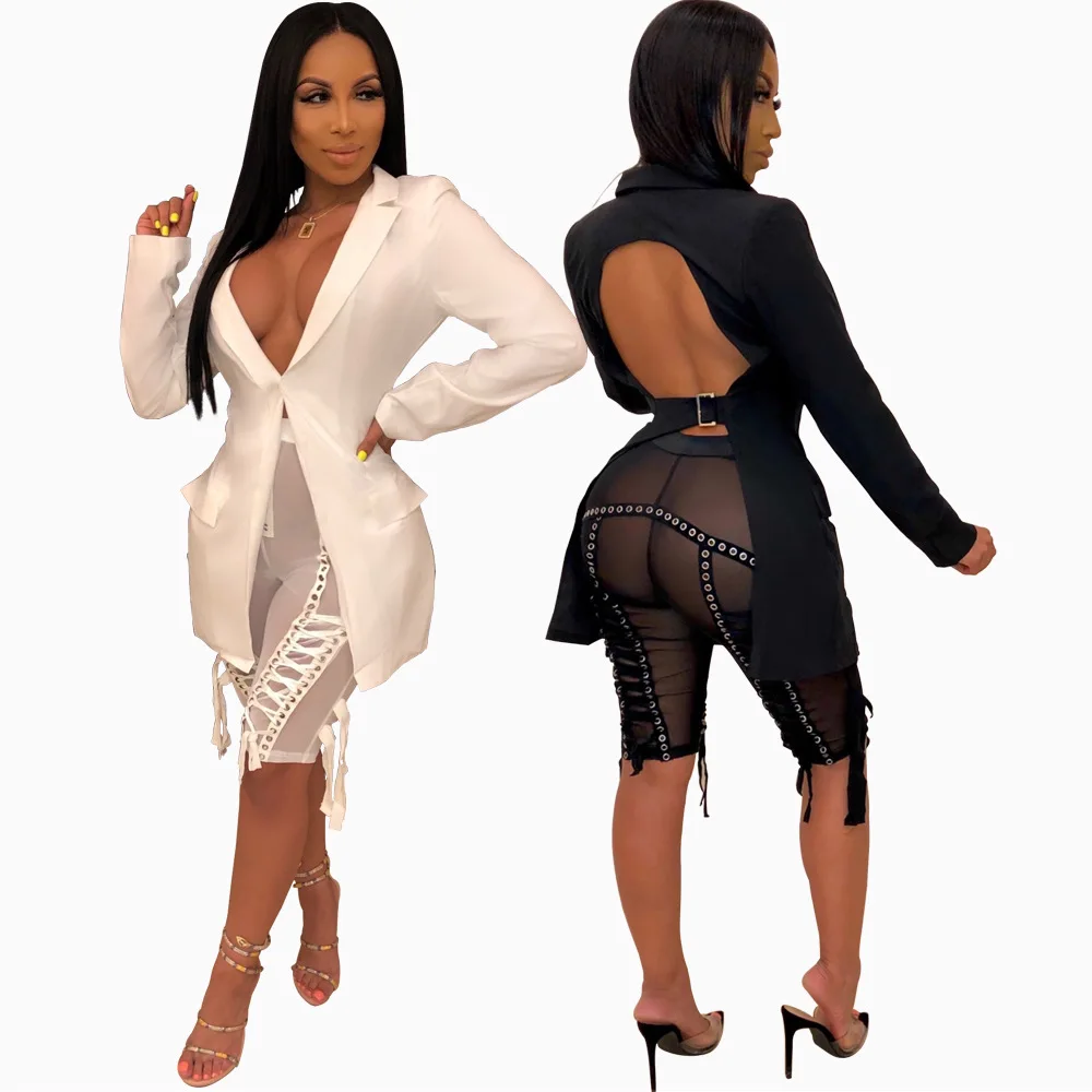 90821-MX69 sexy backless design long womens coats