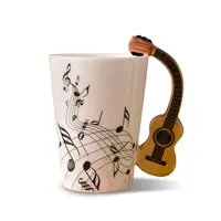 

Creative Music Violin Guitar Tea Milk Stave Cup Coffee Mug Ceramic 3D Mug Travel Cup With Handle Coffee Mug Novelty Gifts