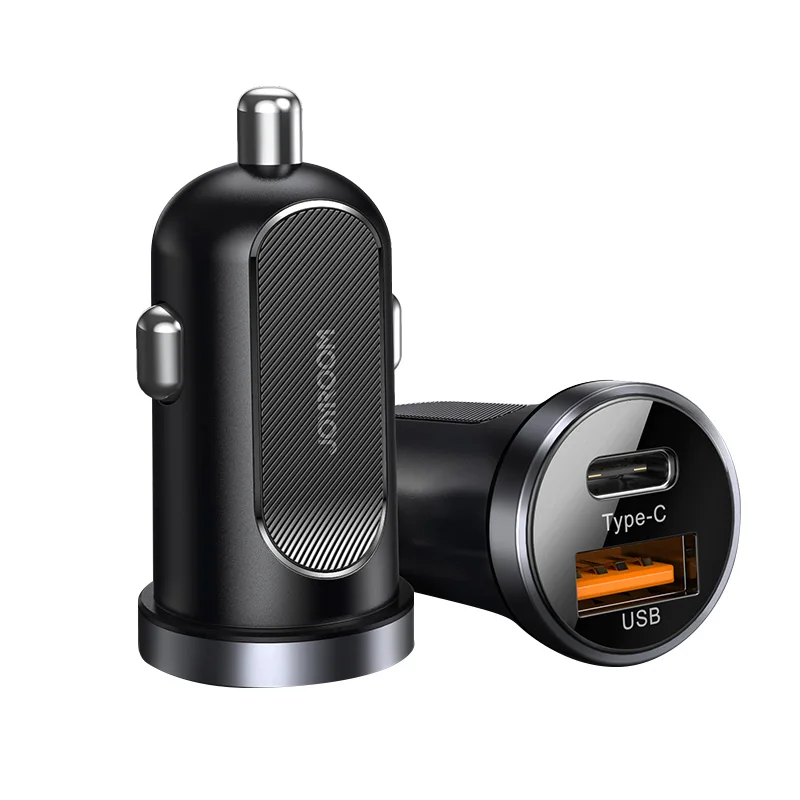 

JOYROOM 2 Type-c PD Ports 30W Super Mini Car Charger Dual USB-C Car Charger For iPhone for Samsung for iPad Tablet, Black, white, blue