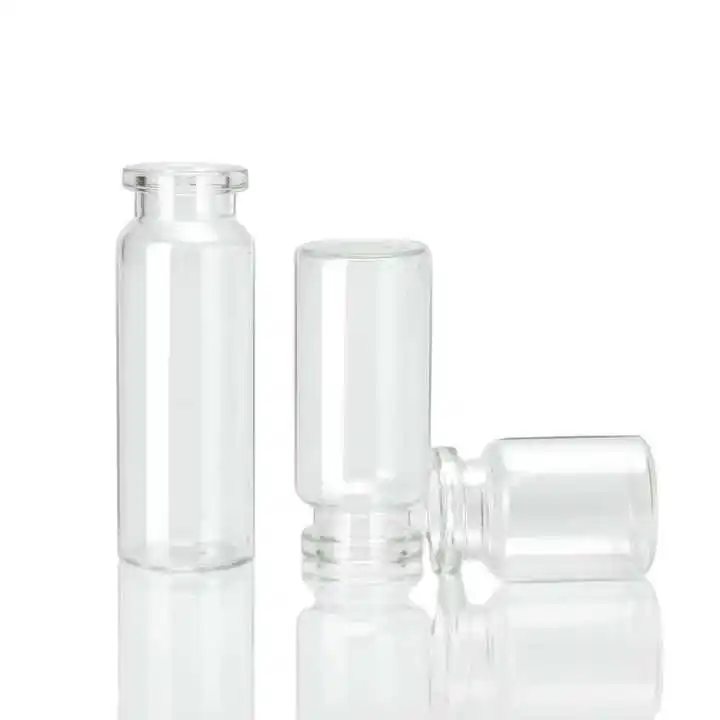 

3ml 5ml 10ml vial clear glass serum bottles vials with rubber stopper colored flip caps for medical cosmetic powder packaging