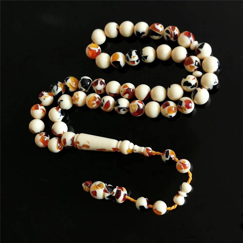 

Nice Resin Amber Color Islamic Rosary Tesbih Masbaha Sibha Muslim Tasbih Prayer Beads