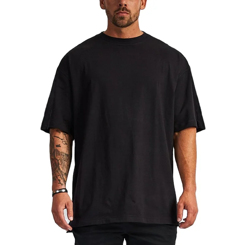 

100% Cotton blank tshirts men's hip hop over size t-shirt men drop shoulder t-shirts