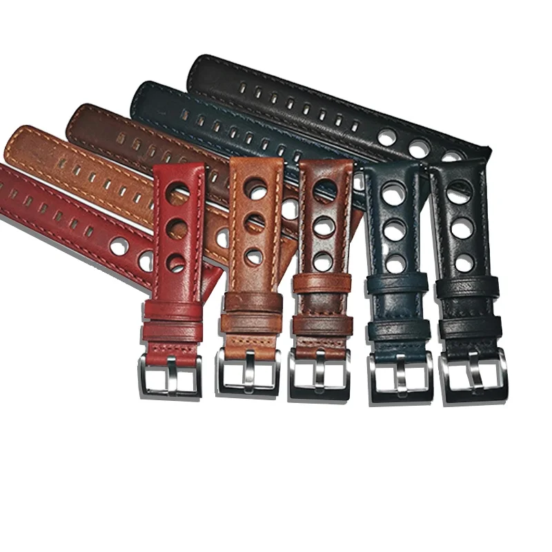 

Customizable handmade Italian leather strap 18mm 20mm 22mm blue red brown Italian brand waterproof leather strap, Black/blue/brown/red/camel/customizable
