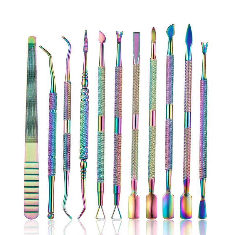 

High Quality Colorful Manicure Nail Art Tool Stainless Steel Nail Cuticle Pusher