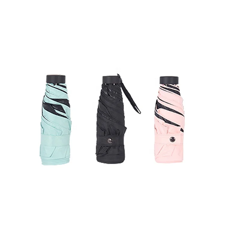 
Mini Pocket Capsule Umbrella UV Protection Five Folding Umbrella Fabric with Black Coating 