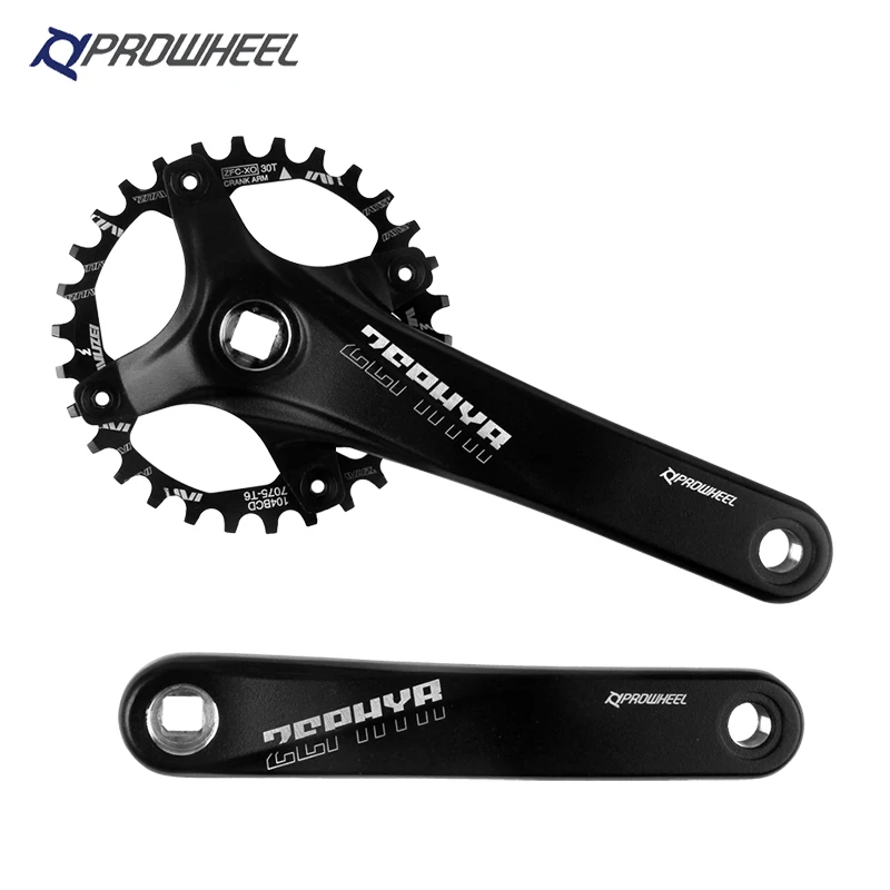 

PROWHEEL Mountain Bike Square Hole Crank 104 BCD Tooth Disc 8/9/10/11/12 Speed Super Light And Super Hard MTB Bicycle Crank, Black