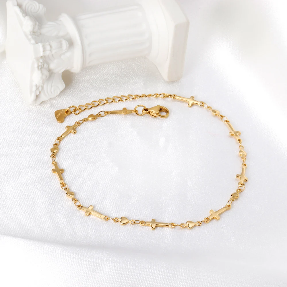 

Latest High Quality Gold Plated Women Jewelry Link Charm Anklet in Stainless Steel, Gold/silver available
