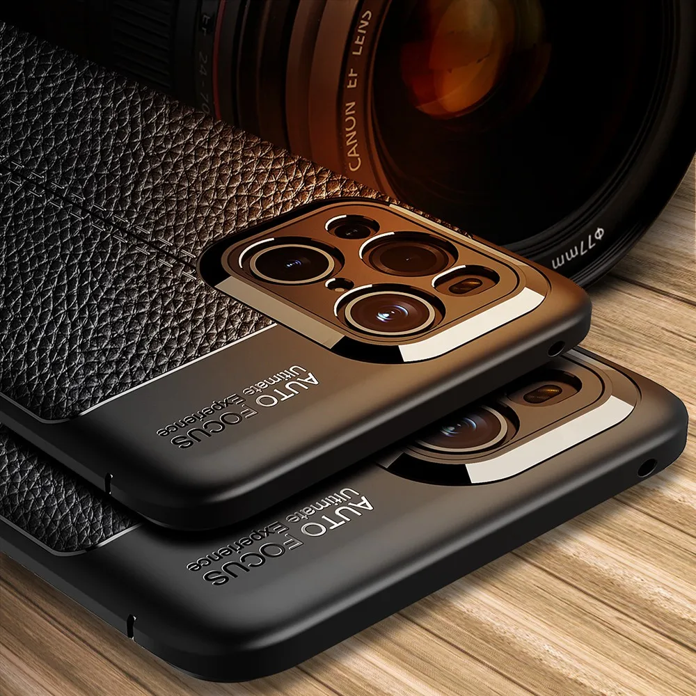 

Shockproof TPU Cases for OPPO Find X3 Pro 5G Luxury Leather Texture Soft TPU Phone Case for OPPO Reno 6 5 Series