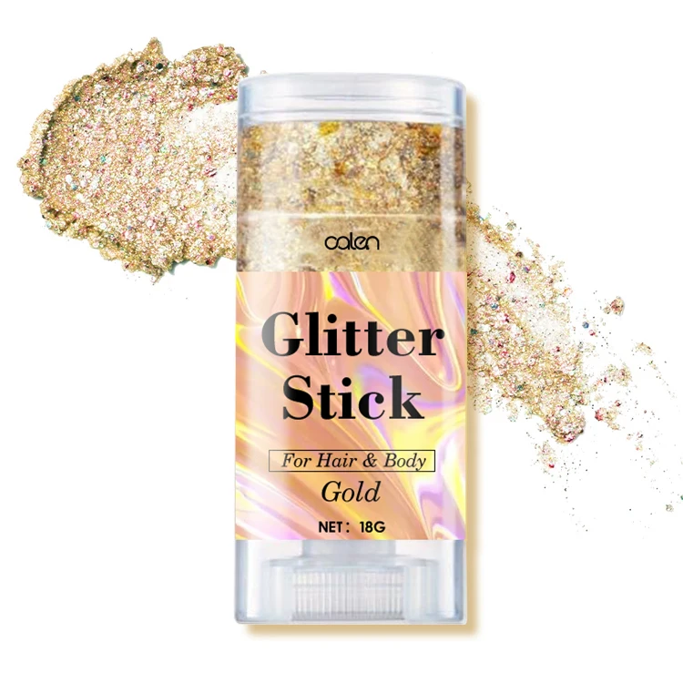 

Hot Selling Private Label Glitter Bling Stick on Glitter Glue Gun Stick With Different Color Glitter Bling Stick on For Body, Golden,purple