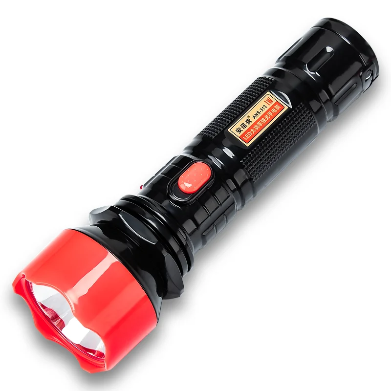 LED rechargeable hand torch lead acid battery with plug High Power Handheld flashlight 1W