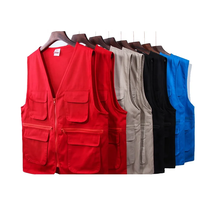 

Custom Mens Utility Workwear Tool Unisex Multi Pockets Advertising Work Vest