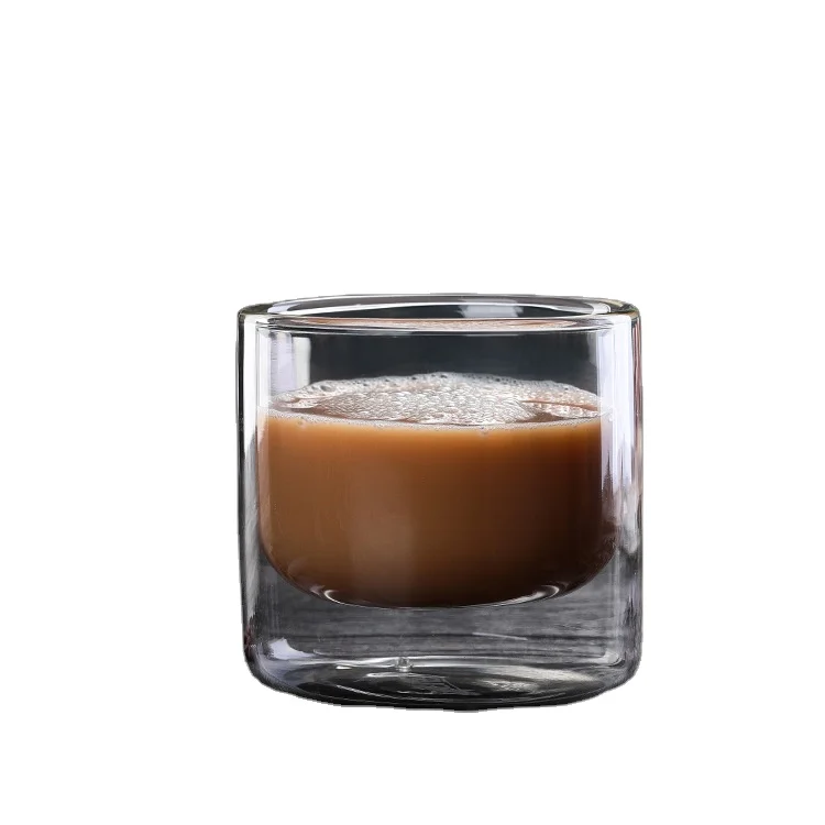 

300ml straight double wall hand made High borosilicate glass heat preservation tea mugs, Any color is available