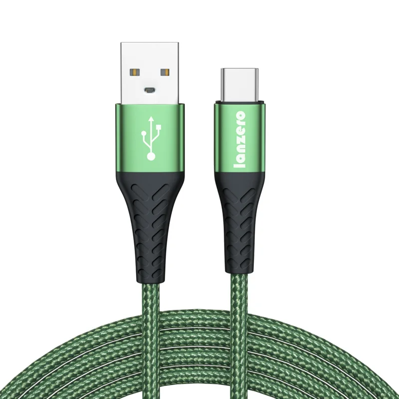 

Super Flash Charge Cable Applicable to Apple Android Type-C mobile phone data cable 5A quick filling nylon color braided wire cu