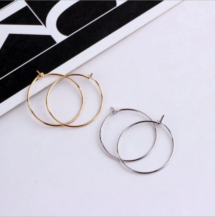 

Gold and white gold top popular silver ring earring hoops
