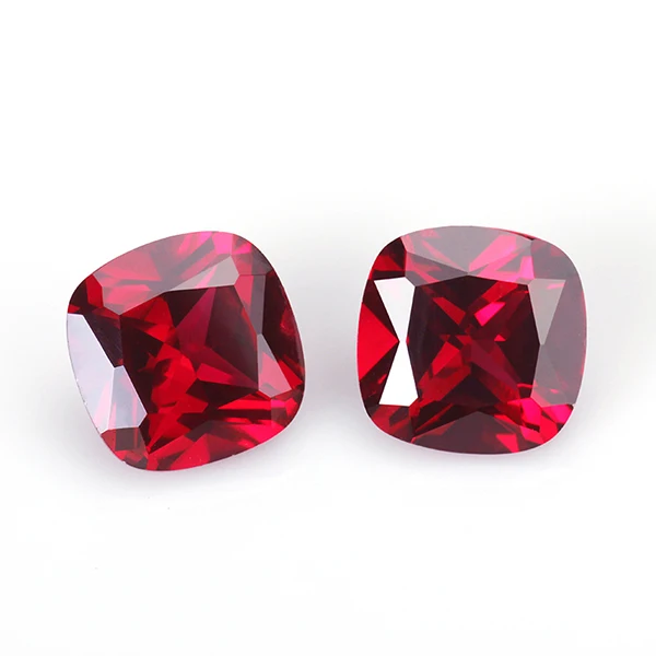 

Starsgem Loose Gemstone Wholesale 5# color 6*6mm cushion cut Synthetic Ruby Stone