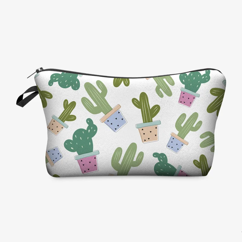 

Manufacturers direct hot style us and American multi-function wash gargle bag 3D printed cactus cosmetic bag, Customized color