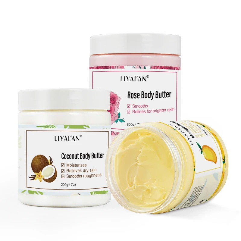 

OEM Mango Coconut Dry Skin Moisturizer Lotion Natural Organic Rose Cream Lightening Shea Butter Body lotion