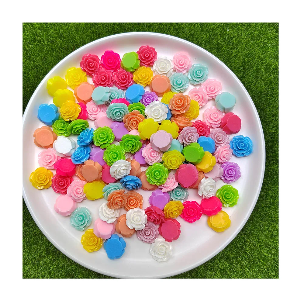 

8mm Flower Beads Resin Flatback Cabochon for Diy Nail Art Bangle Earring Making