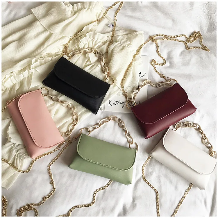 

High Quality Fashion Clutch Bag New Horizontal Square Type Chain Women Crossbody Bags 2021 Solid Color Shoulder Bags, White, wine red, green, black, pink