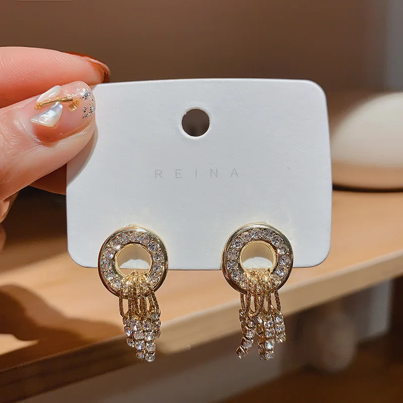 

new statement circle crystal earring luxury