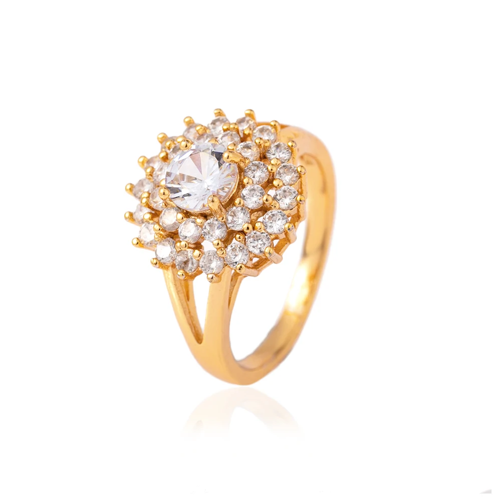 

Mingxi Jewelry Wholesale india 18k Gold-plated Luxury Fashion Personality Flowers Ring For women 2021, Champagne gold
