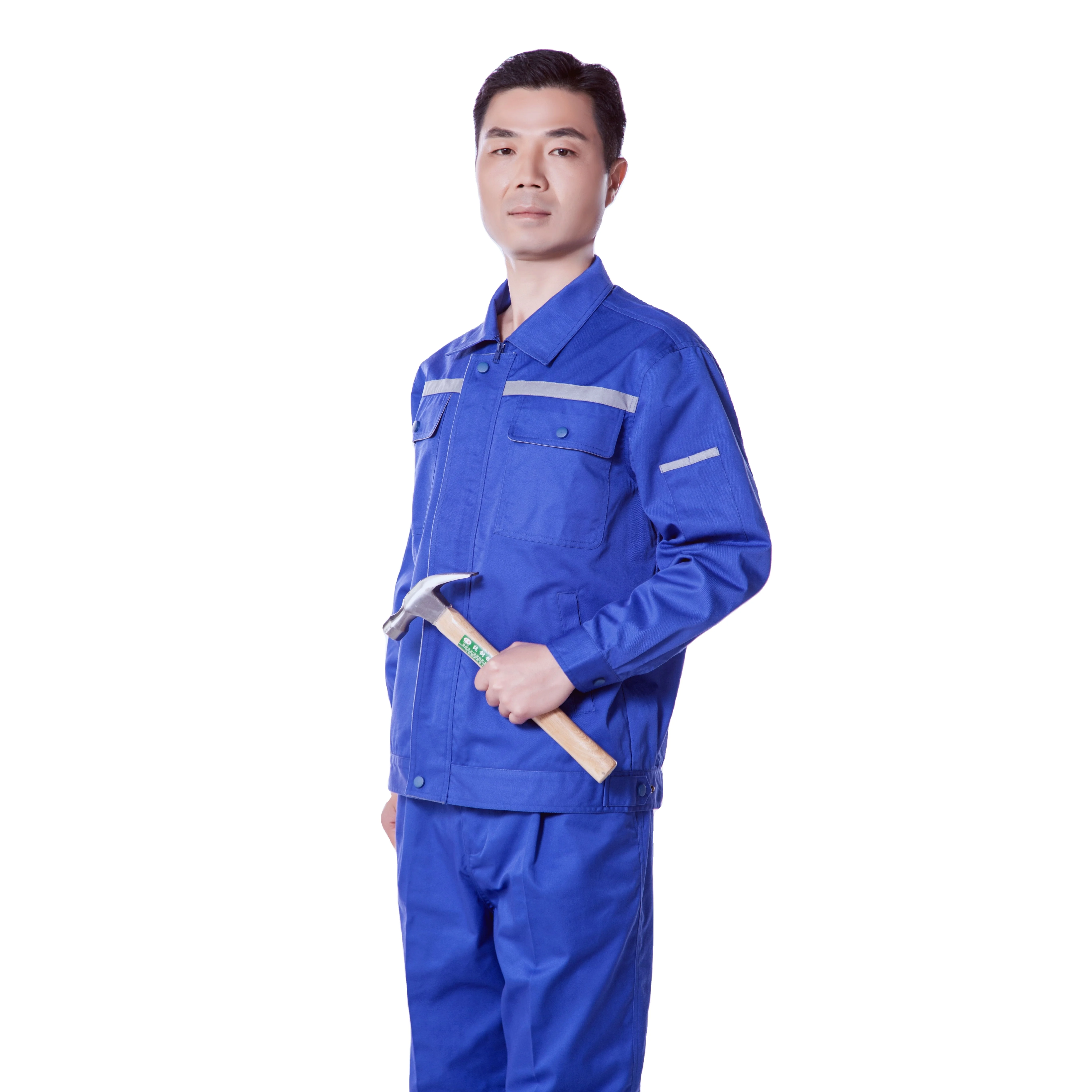 

Easy to wash Working Clothes long sleeves workwear OEM reflective work uniforms, Brilliant blue