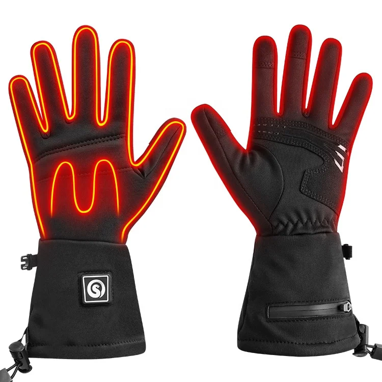 

7.4V/2200 Mah Black Winter Fishing Skiing Hunting Hand Warmer High Capacity Battery Thin Liner Heated Gloves