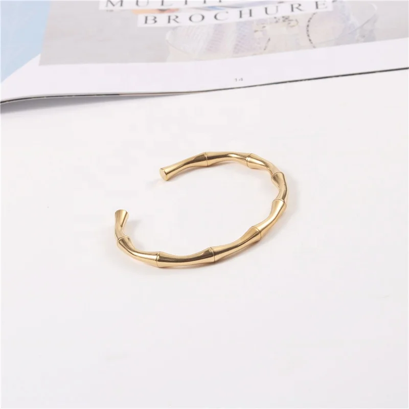 

High End Gold Plated Bangle Bracelet Stainless Steel Bracelet Women Trendy Jewelry 2021