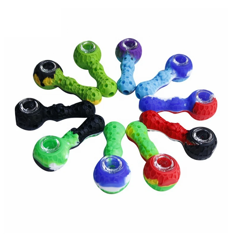 

Hotselling Honeycomb Small Glass Bowl Silicone Tobacco Smoking Pipes Weed Water Glass Pipe