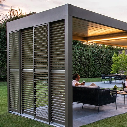 

Gazebo Folding Louver Garden Aluminium Design Modern Customized Retractable 10x10ft Luxury Pergola, Customized colors