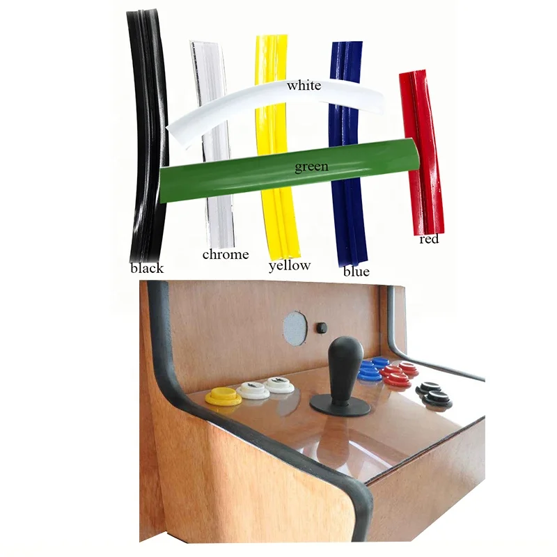 

10m 32.8ft length t-moulding 16mm/ 19mm width red chrome blue etc. rubber arcade machine t molding, 7 colors for choice