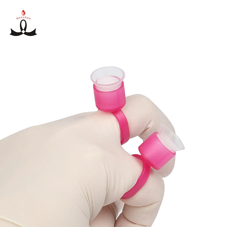 

Wholesale Pink Color Tattoo Ink Sponge Ring Cup Permanent Makeup Ring Tattoo Ink Cup Eyebrow Lip Tattoo Accessories
