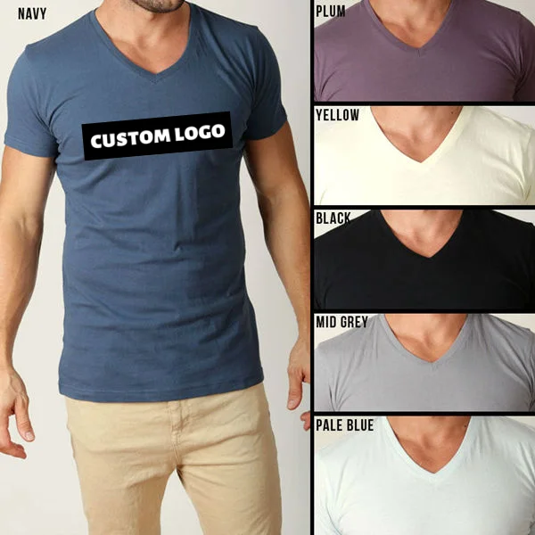 

Mens Plain T Shirts Basic Tee Shirt V Shaped Neck