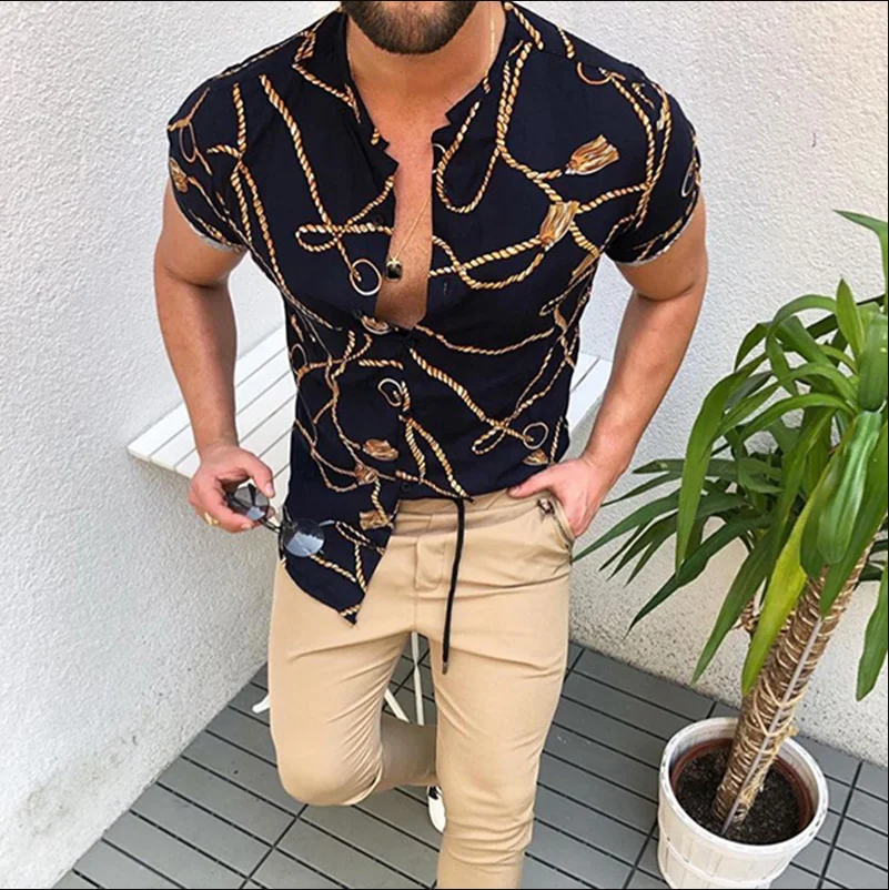 

Casual Shirt Men 2020 Spring Slim Fit Men's Casual Shirt short Sleeve Formal Dress Shirts Men Male Clothing Camisa, Picture shown