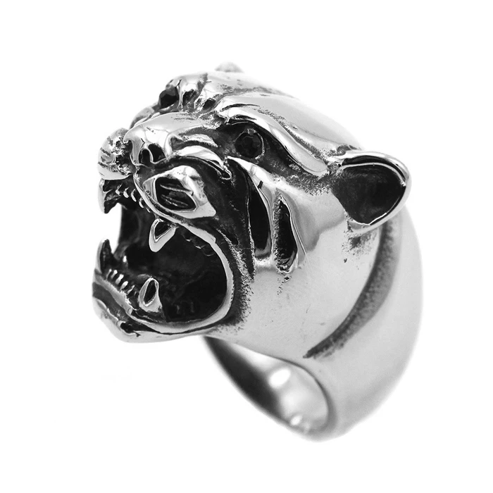 

Trendy Fashion 316l Stainless Steel Animal Leopard Head Rings for Male men