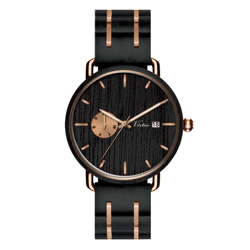 

2020 Fashion New Design Wooden Watch Custom logo Stainless Steel Quartz Wristwatches Minimalist Wood Watches for Men and Women