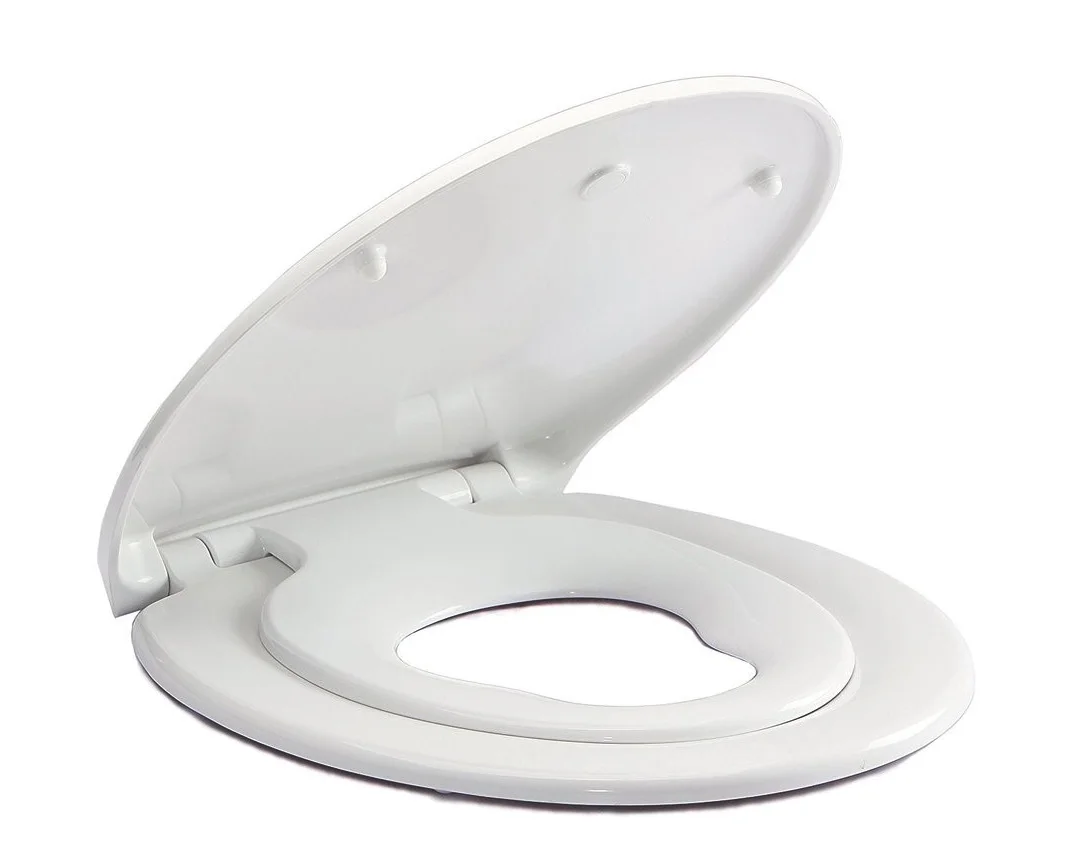 VIBIRIT 2 in 1 Anti-Bacterial Heavy Duty Child Adult WC Seat Set with Quick Release Ideal Standard O Form Toilet Seat White Soft Close Toilet Seat 