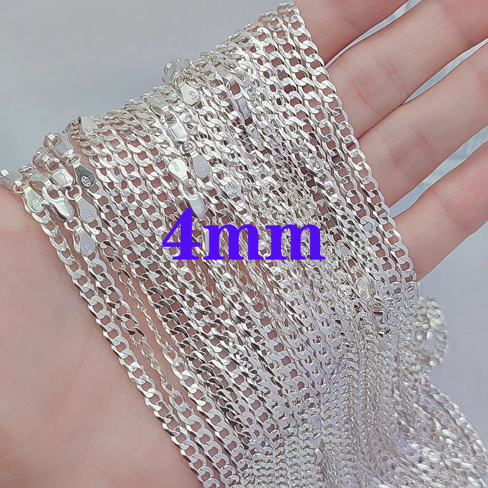 

Wholesale fine 925 silver cuban chain for men bracelet necklace jewelry making permanent jewelry chains