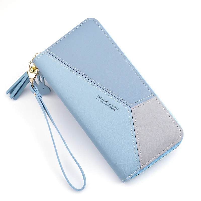 

Korea fashion card wallet women long ladies wallet zipper card purse bag female hand bag women wallet, Customized color