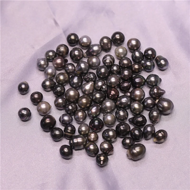 

wholesale loose 10-12mm natural grey black drop water baroque shape seawater Tahitian pearl with cheap price DIY