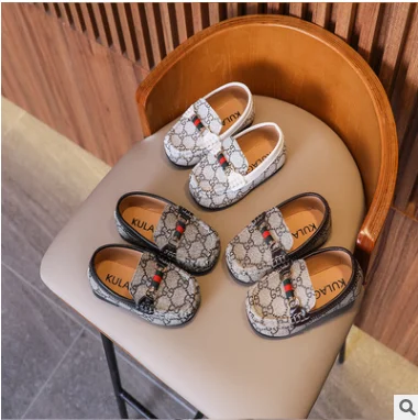 

Korean children's leather casual shoes boys' girls dress shoes autumn 2021, Black/brown/beige