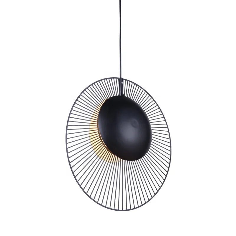 

Zhongshan Simig lighting newest small black round metal shade vertigo dining pendant lamp light