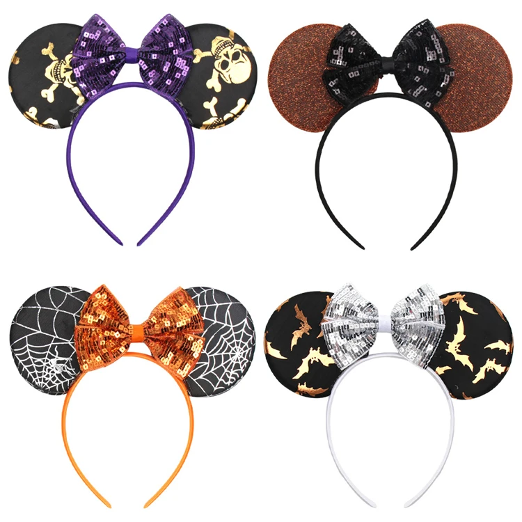 

Hot Sale Custom Minnie Mouse Ears Halloween Hair Accessories Bow Headband for Kids