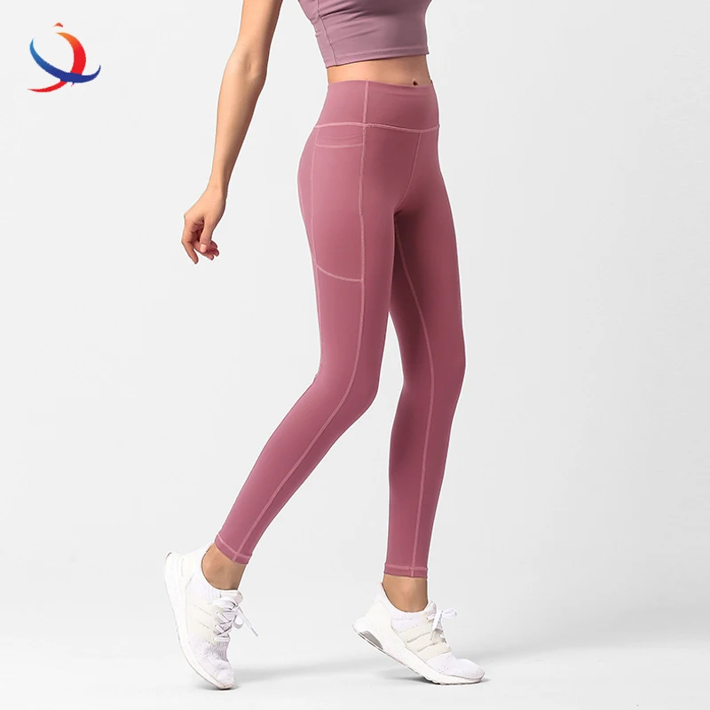 

Best selling fitness yoga pants female tight high waist outside wearing exercise training yoga pants with pockets