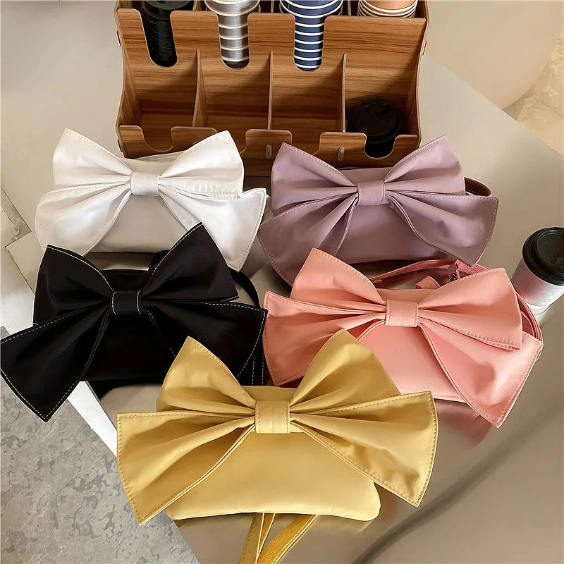 

Big Bow Thread Tote bag 2021 Fashion New High-quality Nylon Women's Designer Handbag Elegant Female Shoulder Crossbody Bag, As picture