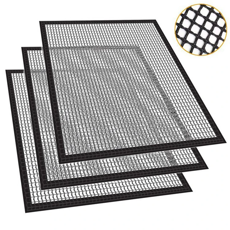 

with edge BBQ mesh grilling mat`fireproof bbq mesh mat PTFE Material Bbq Grill Mesh Baking Sheet, Black,brown