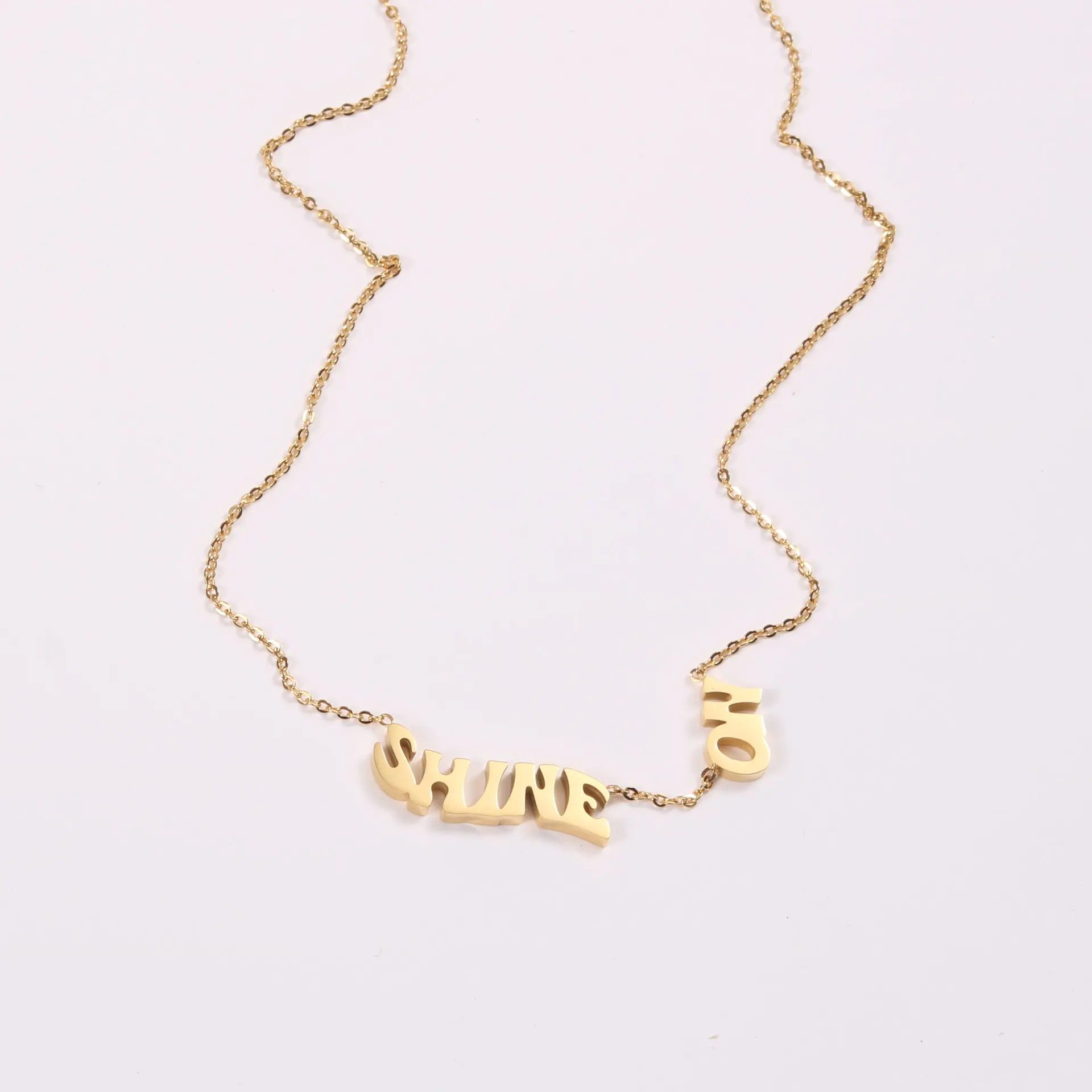 Joolim Jewelry Gold Plated Shine On Pendant Choker Necklace Stainless Steel Jewelry Wholesale