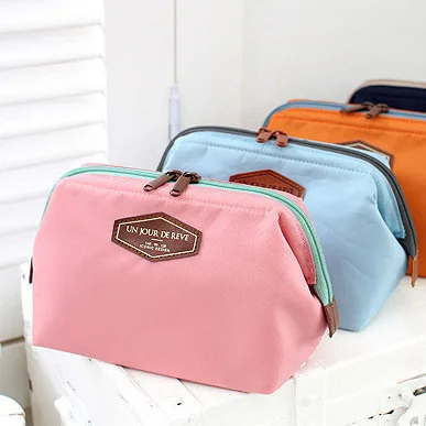 

wholesale custom fashion frog mouth cotton cosmetic bag Portable cute steel frame large capacity wash bag travel storage