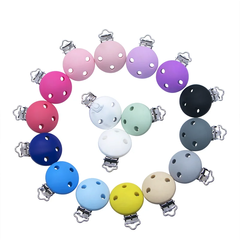 

Organic Soother Dummy Chain Silicone Accessory Baby Holder Pacifier Round Clip